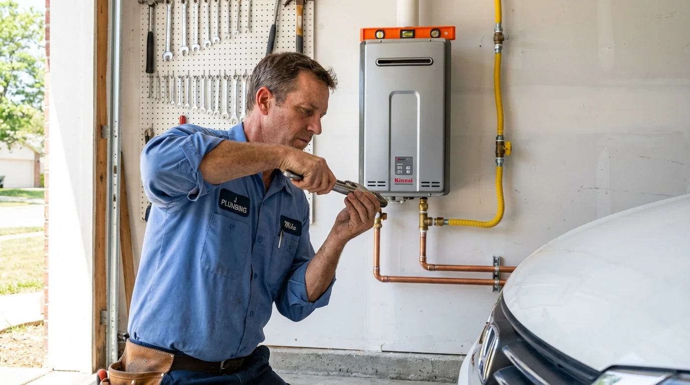 Tankless water heater installation by a Johns Plumbing LLC plumber in Chesterton